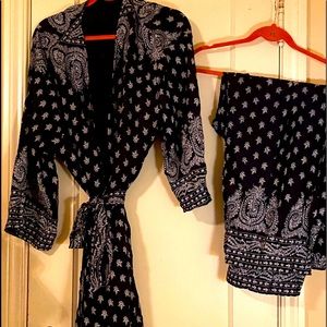 Robe and matching pajama pants